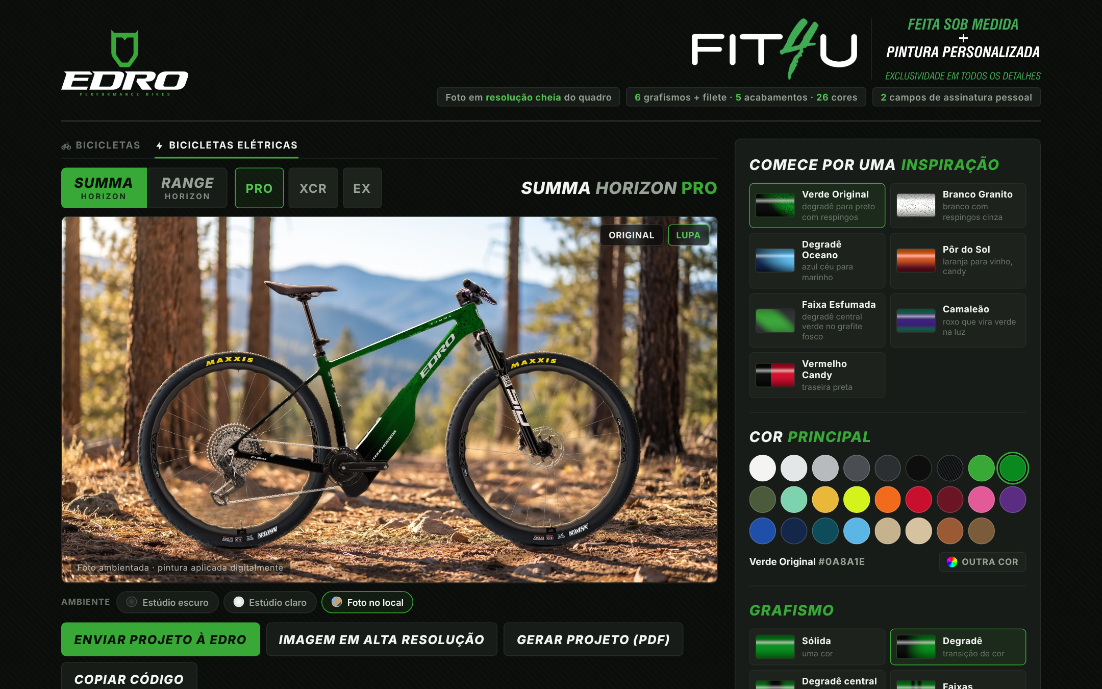 Personalizador de pintura FIT4U com a SUMMA HORIZON PRO verde em foto no local